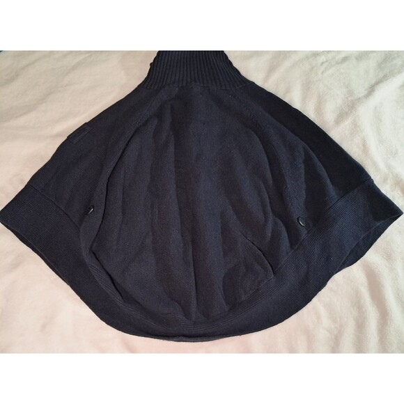 Bomboogie One Size Button Fasten Poncho Cardigan Sweater Part Angora Navy Blue - Picture 9 of 12